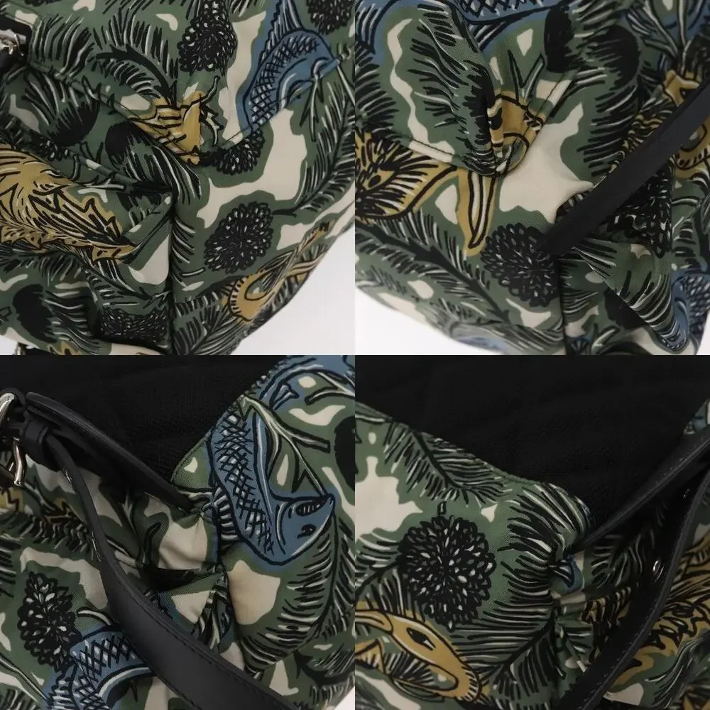 Burberry Nylon Green Silver Backpack